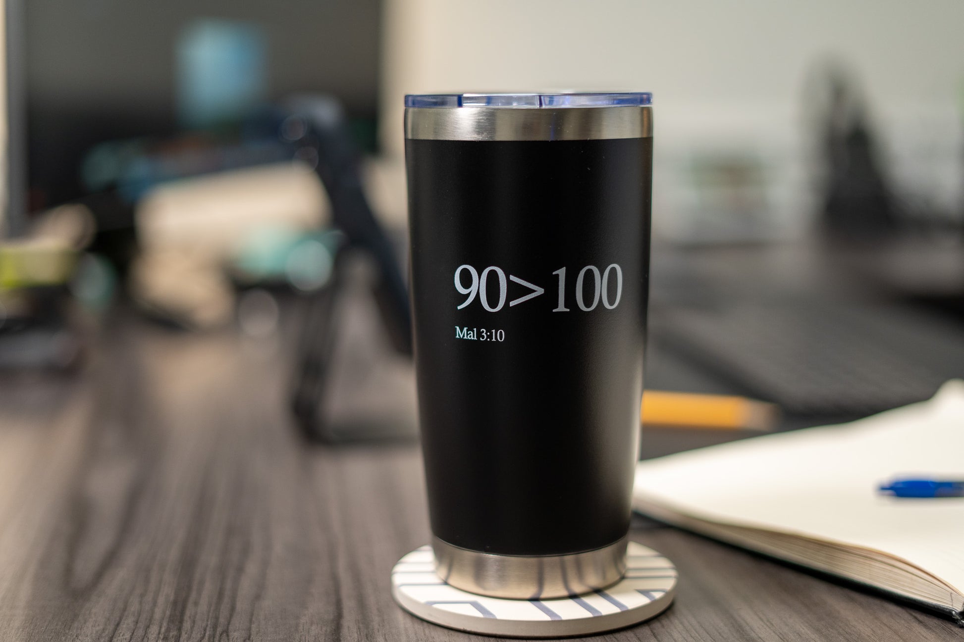 90greaterthan100 20 oz Black Coffee Tumbler - Keep Your Coffee Hot on –  90GreaterThan100