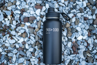 90GreaterThan100 - 32oz BPA Free Hydro Double Wall Stainless Steel Water Bottle