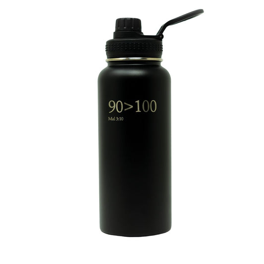 90GreaterThan100 - 32oz BPA Free Hydro Double Wall Stainless Steel Water Bottle